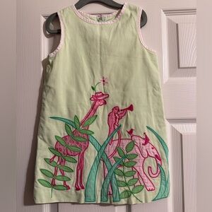 RARE Vintage Lilly Pulitzer Originals Zoo Party Appliqué Dress 4T